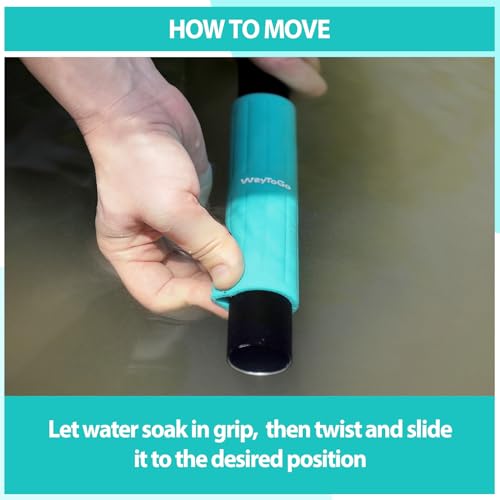 WayToGo Lake Blue 30mm Silicone Kayak Paddle Grip Wraps, Non-Slip Blister Prevention, 2 Pack