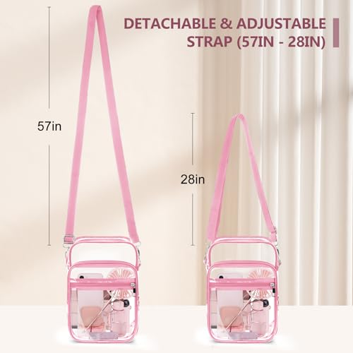 Clear Crossbody Bag with Adjustable Shoulder Strap, Stadium Approved