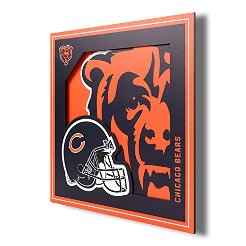 Chicago Bears 3D Logo Series Wall Art - 12” x 12”, Ready to Hang