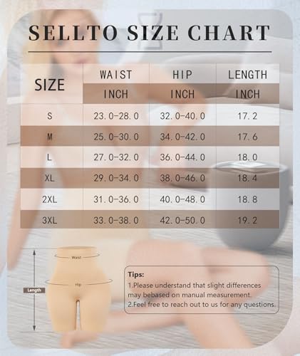 Sellto High Waisted Tummy Control Shapewear Shorts Nude - 1 Pack, Large