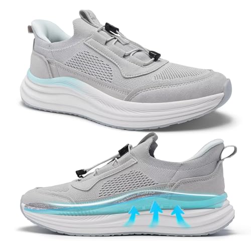 OrthoComfoot Women's Orthopedic Road Running Shoes - Grey Mint, Size 9 / W2, Flat Feet Support