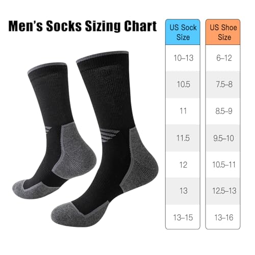JOYNÉE 5/10 Pairs Mens Lightweight Athletic Crew Socks Cushioned