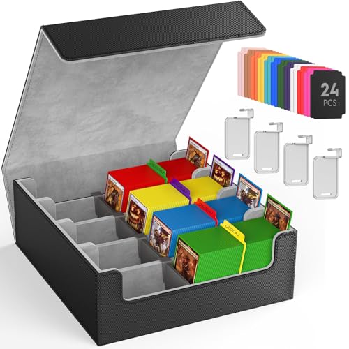 Large Capacity Trading Card Storage Box with Dividers & Stands