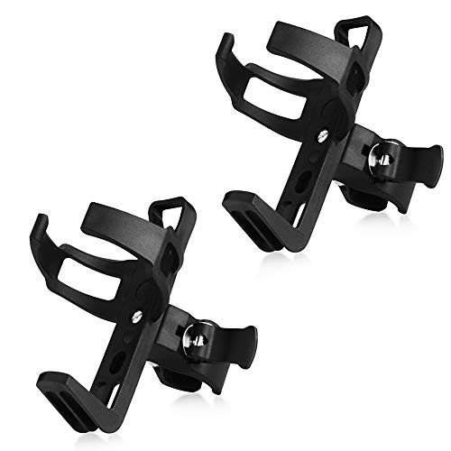 Bike Water Bottle Holder - 2 Pack, No Screws, Rotatable - Black