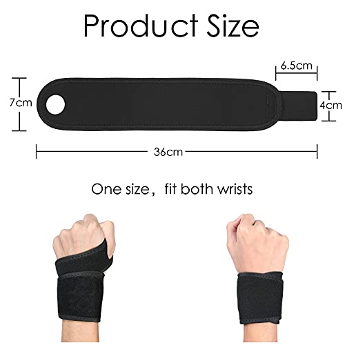 URAQT 2-Pack Wrap Wrist Brace for Carpal Tunnel Relief – Adjustable Left/Right Hand, Black