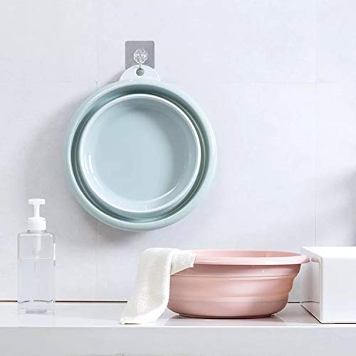 Collapsible Wash Basin Set - 2 Pack Portable Dish Sink for Camping & Home - Khaki & Purple