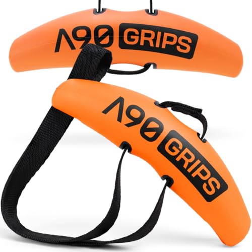 Angles90 Orange Pull Up Grip Handles for Lat Pulldown & Cable Machines