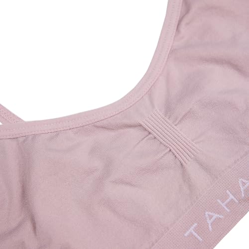 Tahari Girls' 4-Pack Seamless Bralette Set Small Sepia Rose - Comfortable Sports Bras for Girls