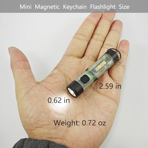 Rechargeable Keychain Flashlight 300 Lumen USB-C EDC Light with Pocket Clip