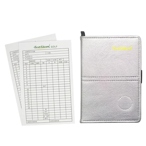 Waterproof Golf Scorecard Holder - Synthetic Leather - Silvery
