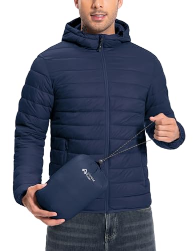 Pioneer Camp Men's Lightweight Packable Puffer Jacket - XL Indigo Blue Winter Coat