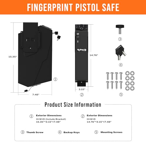 Biometric Handgun Safe with Auto Open Lid - RP311F