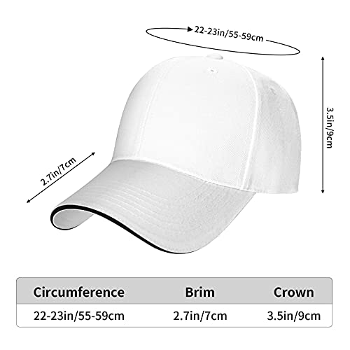 Custom White Hats for Men and Women - One Size