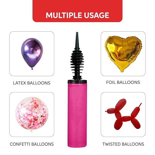 Dual-Action Balloon Hand Pump - Portable Air Inflator for Latex & Foil - Wine