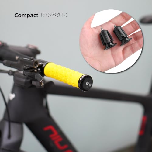Bicycle Bar End Plugs - Aluminum Handlebar Caps 23.3mm - Black