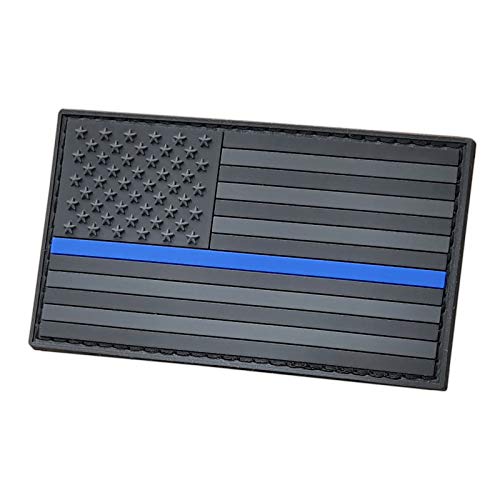 Thin Blue Line America Flag Tactical Morale Patch - Blackout