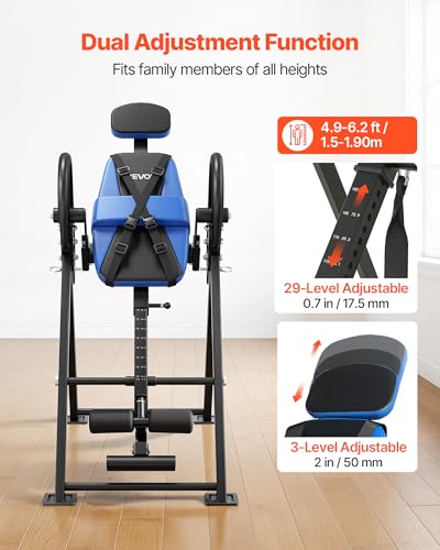 Heavy Duty Inversion Table for Back Pain Relief - 300 lbs Capacity