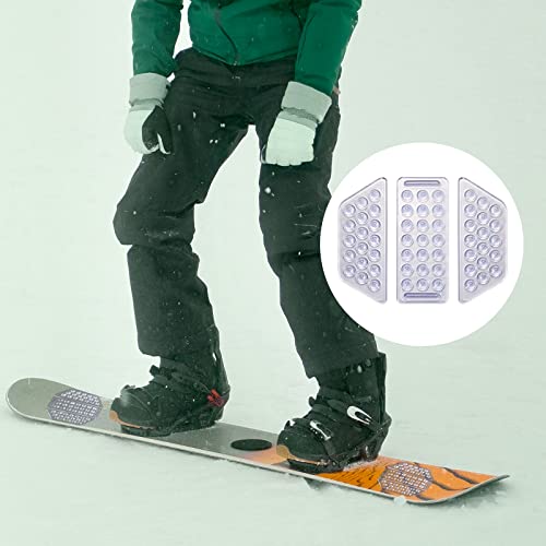 Clear Snowboard Stomp Pad Set - 3 Pieces Anti-Slip Grip