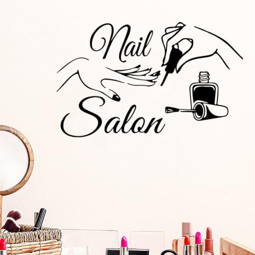 Lchen Nail Salon Wall Decal, Nail Polish Wall Sticker Removable Art Shop Store Decoration