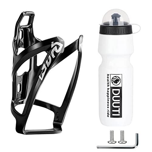 Black Suruid Bike Bottle Cage & 25oz BPA-Free Water Bottle for Cycling