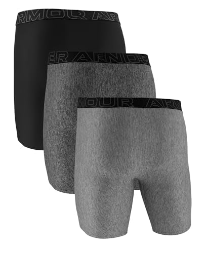 Under Armour Men's Performance Tech Long-Leg Boxerjock Briefs 3X-Large Steel Heather