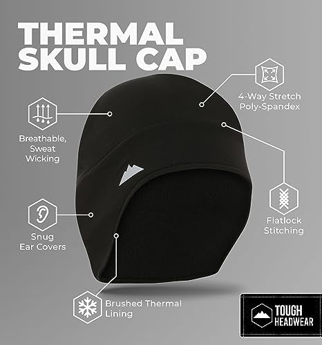 Thermal Skull Cap - Moisture-Wicking Running Beanie - Black - One Size
