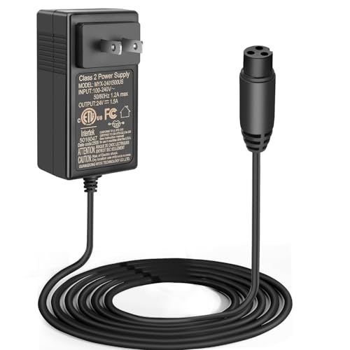 EGK 24V Replacement Charger for Razor E-Scooters & Dirt Bikes - Black, 6.6FT