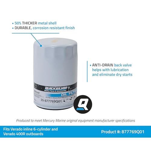 Quicksilver Oil Filter for Mercury Verado 6-Cylinder Outboards | Marine Engine Replacement