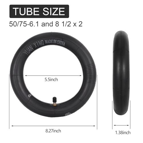 8.5 Inch Scooter Inner Tubes - Butyl Rubber 2-Pack