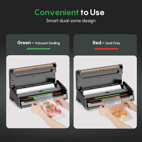 FRESKO Vacuum Sealer V6 with Built-in Cutter, 2 Roll Bags Included – 2 Rolls & Bags Starter Kit
