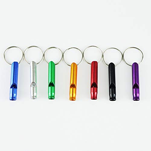 Set of 12 Aluminum Emergency Survival Whistles with Key Rings - 120dB