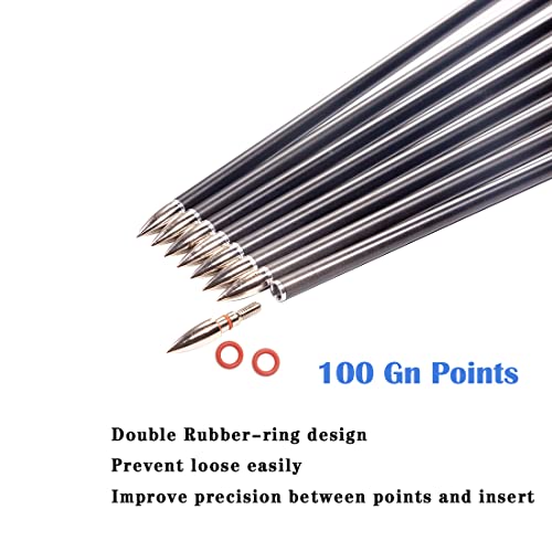QunYing Green Carbon Arrows for Compound Recurve Bow 30 Inch Spine300 (Pack of 12)