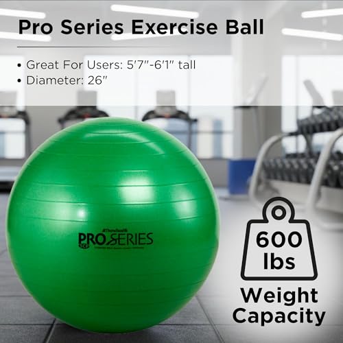 26-Inch Stability Ball for Posture, Balance & Core Fitness - Green