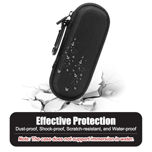 KardiaMobile EKG Monitor Case - Hard Travel Case with Pill Box & Carabiner Clip - Black