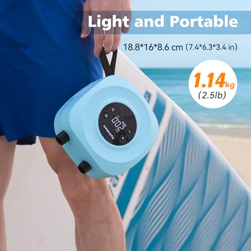 Electric Paddle Board Pump - 20 PSI, Lightweight, Blue
