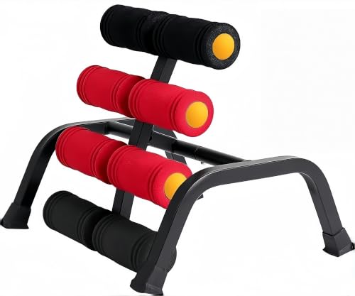 Mini Inversion Table for Home Gym - 297LB Capacity, 8 Foam Rollers, Red