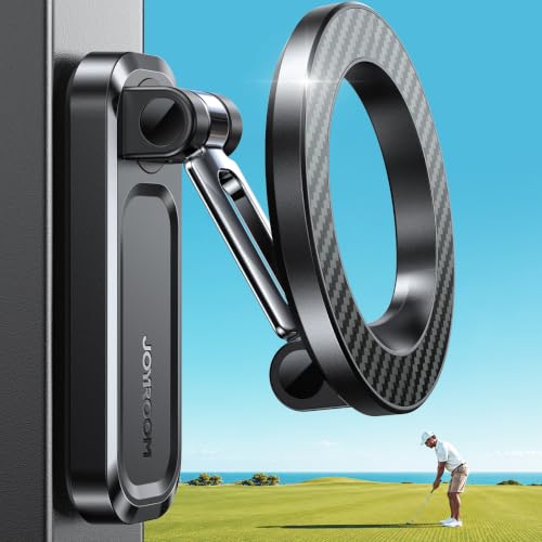 Dual-Sided Magnetic Golf Cart Phone Holder - Black, 360° Rotatable