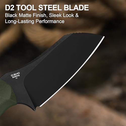 Kizer Bulldog Fix Fixed Blade Knife with Green G10 Handle, 2.97" D2 Sheepsfoot Blade