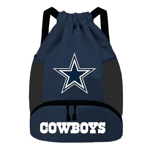 NFL Dallas Cowboys Cinch Bag - Drawstring Backpack with Zipper Pocket