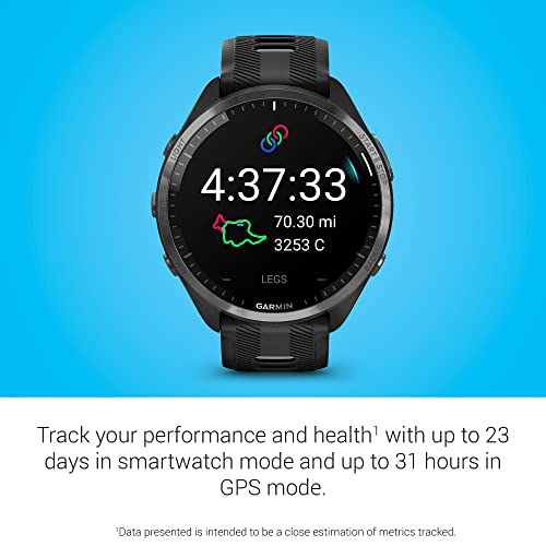 Garmin Forerunner 965 Running Smartwatch - 47mm Black/Powder Gray