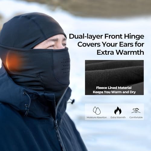 KastKing Mountain Mist Winter Balaclava Face Mask for Men & Women, One Size, Black
