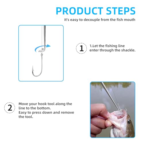 4-Piece Stainless Steel Fish Hook Remover Tool Set with Storage Tubes - Multi-color