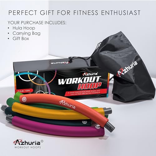Weighted Hula Hoop for Adults - 3.2lb, 43in Diameter, Multicolor
