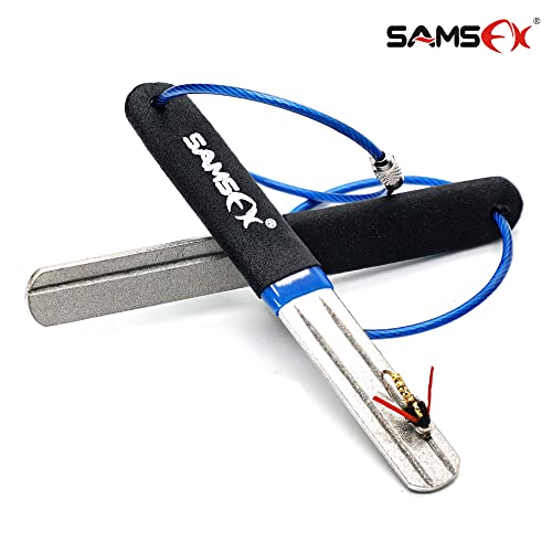 Portable Fishing Hook Sharpener Tool - 2PCS Diamond Files, Blue & Black Handle