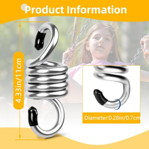4-Inch Heavy Duty Porch Swing Springs - 2 Pack Stainless Steel