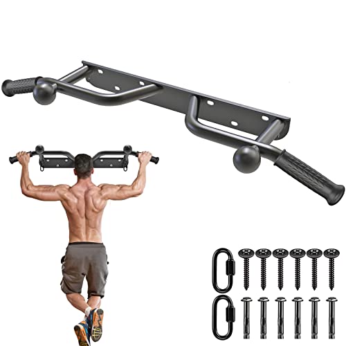 Heavy Duty Wall Mounted Pull Up Bar with Multi Handle Ball Grip
