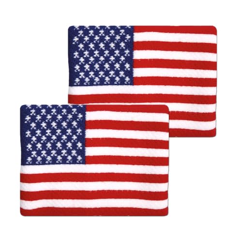 USA Sports Flag Wristbands - 4-Inch Cotton Performance Bands