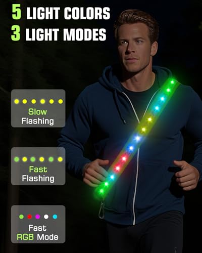 LED Reflective Safety Vest with Rechargeable Lights for Walking