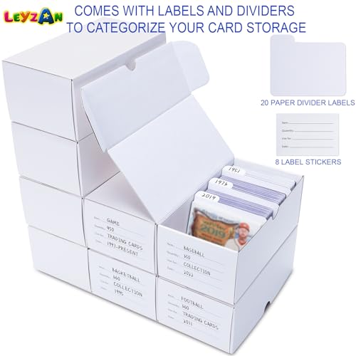 Leyzan 8-Pack 7in Card Storage Box for Standard Trading Cards - 400 Count