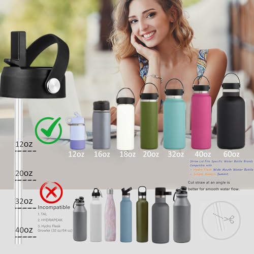 RRegeny Straw Lid for Hydro Flask Wide Mouth 32 40 oz, Lids with